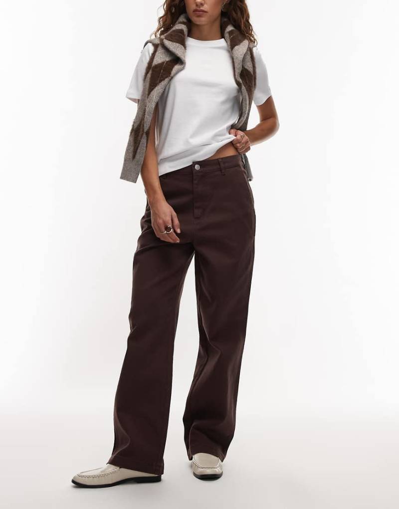 Obey - Fritz - Carpenter-Jeans in Schokobraun mit weitem Bein-Brown von Obey