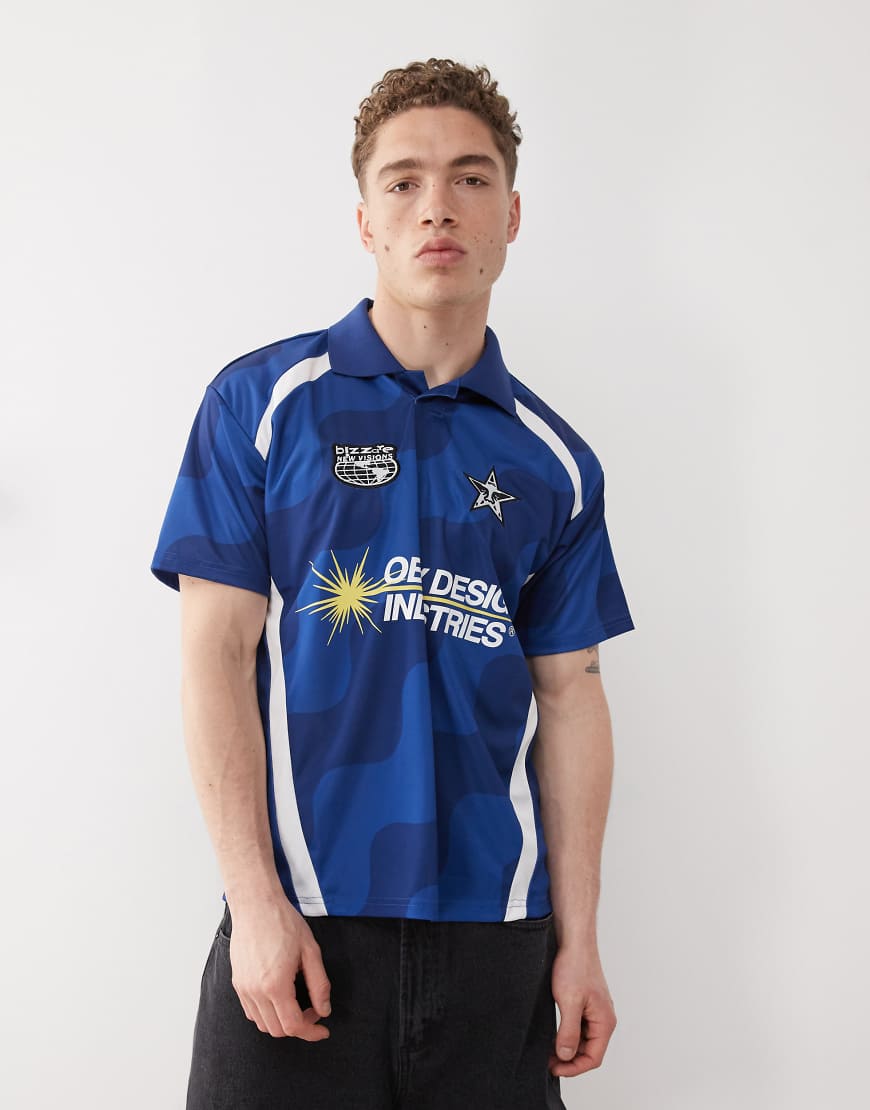 Obey - Fußballtrikot in Blau-Bunt mit Logo von Obey