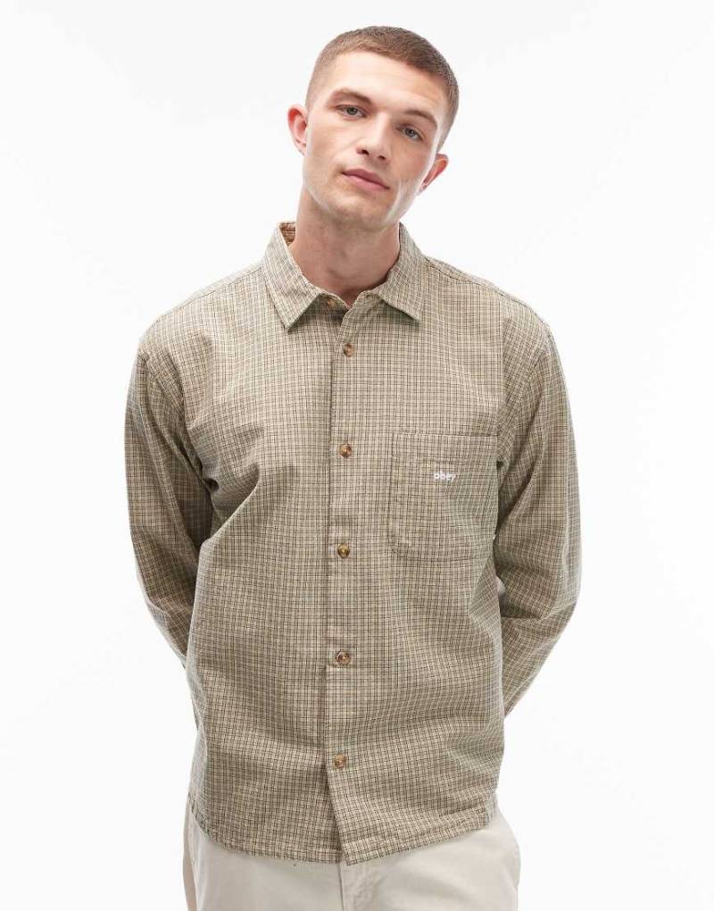 Obey - Jimmy - Langärmliges, kariertes Hemd in Beige-Neutral von Obey