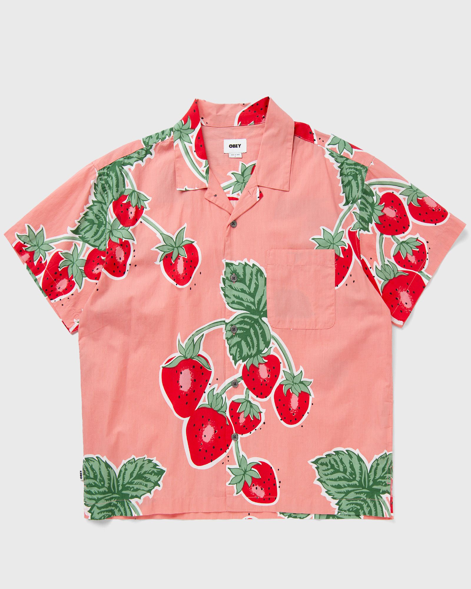 Obey Jumbo berries wove men Shortsleeves pink in Größe:L von Obey