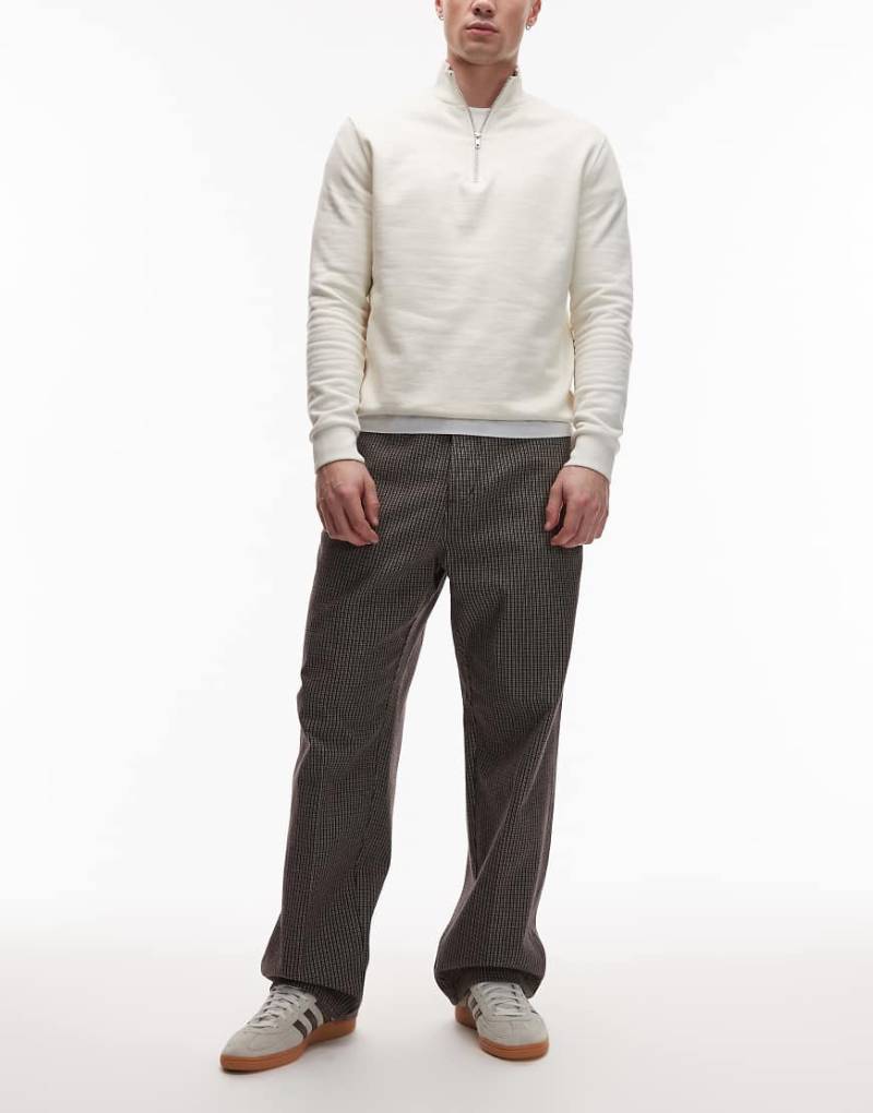 Obey - Klassische weite Jeans aus Denim mit Schottenkaromuster in Braun-Brown von Obey