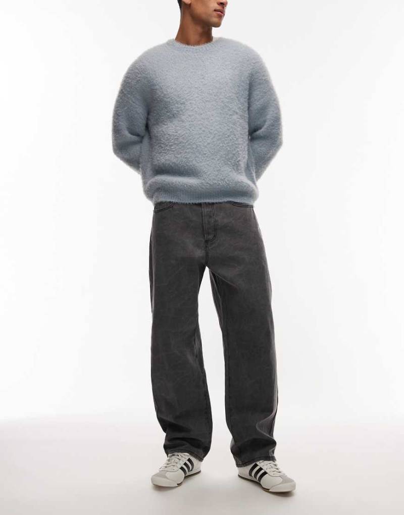 Obey - Klassische weite Jeans mit Knitter-Waschung in Schwarz von Obey