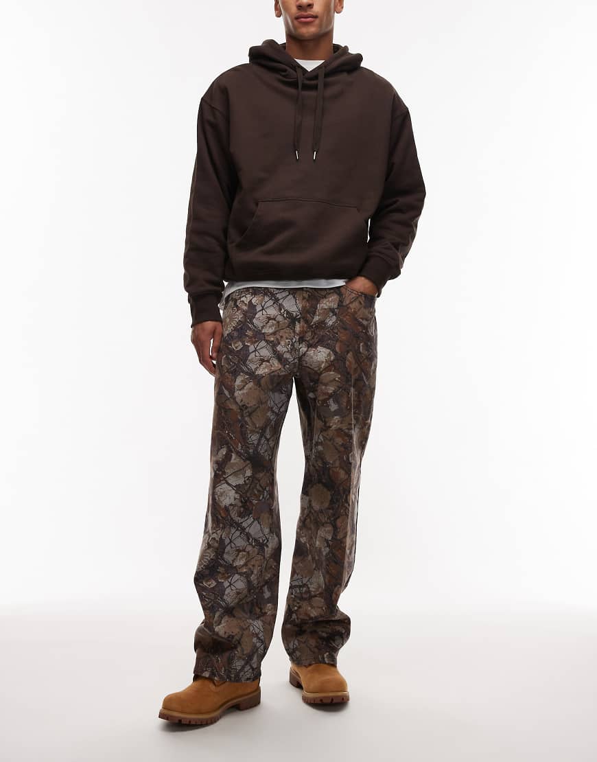 Obey - Klassische weite Jeans mit Military-Muster in Braun-Brown von Obey