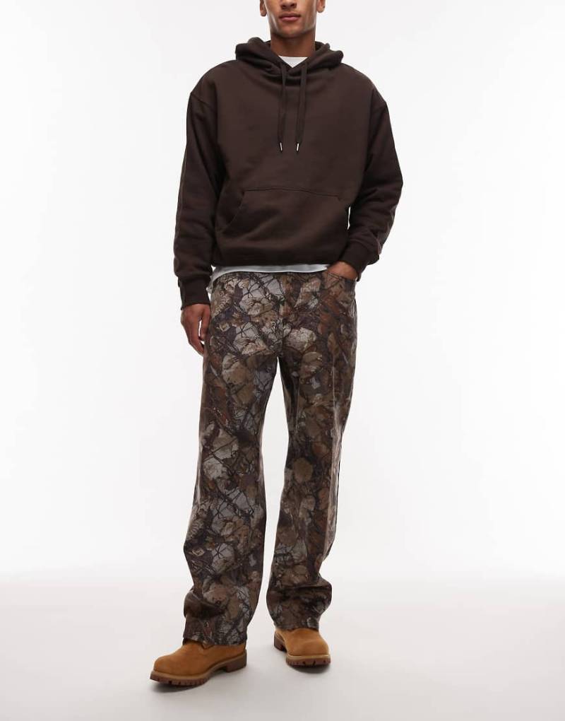 Obey - Klassische weite Jeans mit Military-Muster in Braun-Brown von Obey