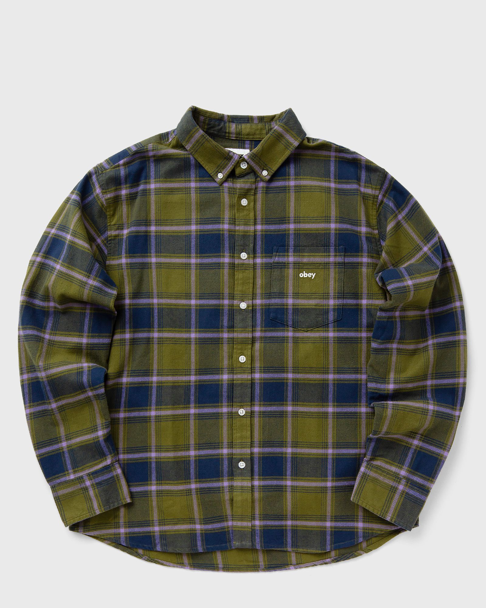 Obey Morgan woven men Longsleeves blue|green in Größe:XL Obey Morgan woven men Longsleeves blue|green in Größe:XL von Obey