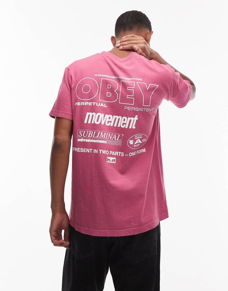 Obey - Persistent Movement - T-Shirt in Burgunderrot von Obey