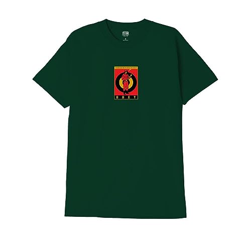 Obey Riot Cop T-Shirt Herren, Forest Green, L von Obey