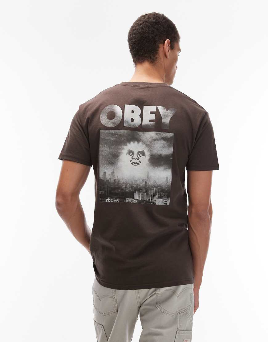 Obey - Smog City - T-Shirt in Braun-Brown von Obey
