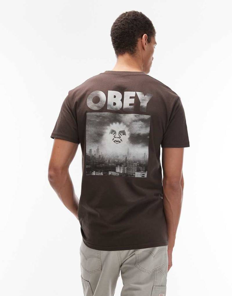 Obey - Smog City - T-Shirt in Braun-Brown von Obey