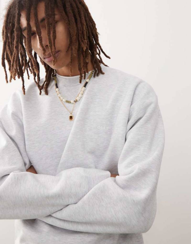 Obey - Sweatshirt in Grau mit Augen-Logoprint von Obey