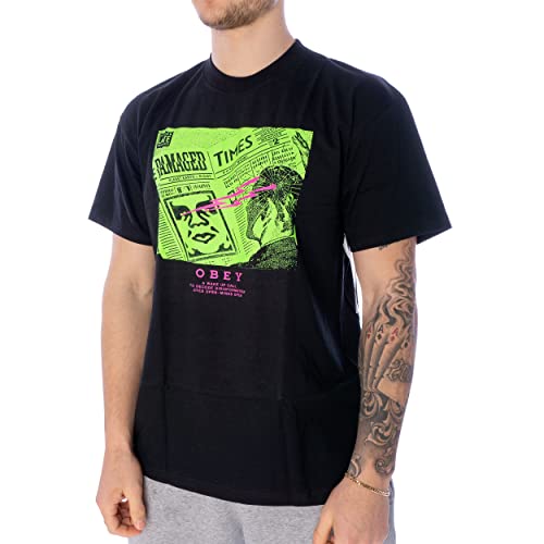 Obey Wake Up Call T-Shirt Herren schwarz M von Obey