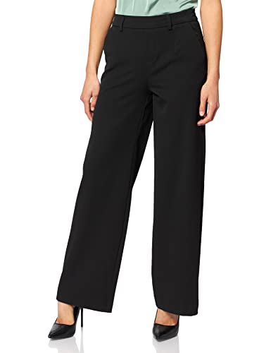 Object Damen Objlisa Wide Pant Noos Hose, Schwarz, 42 EU von Object