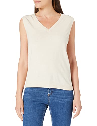 Object NOS Damen OBJTHESS S/L Knit Waistcoat NOOS Pullunder, Sandshell/Detail:Melange, M Object NOS Damen OBJTHESS S/L Knit Waistcoat NOOS Pullunder, Sandshell/Detail:Melange, M von Object NOS