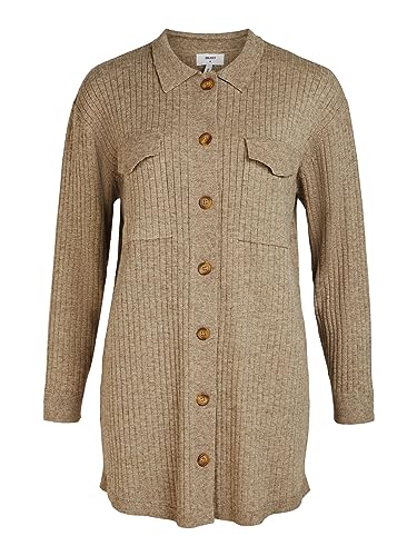 OBJECT Women's OBJNOELLE Meza Knit Shirt NOOS Strickjacke, Fossil, XL von Object