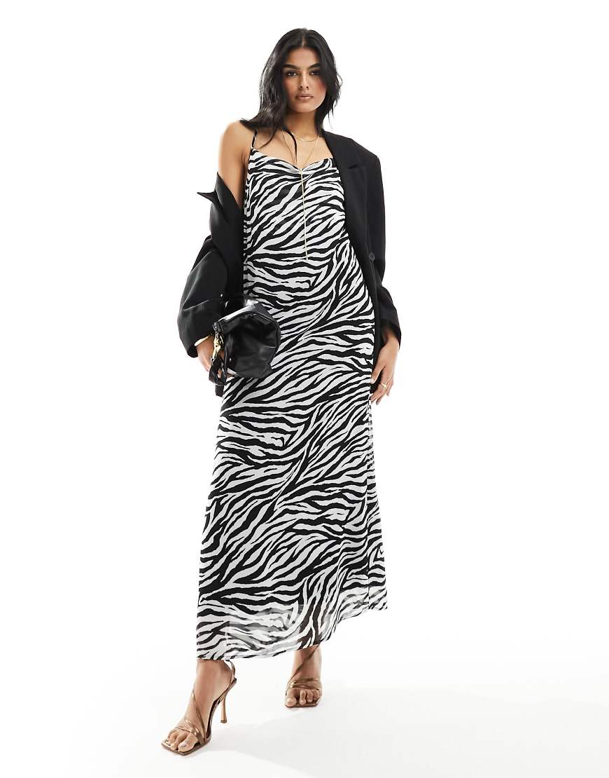 Object - Anschmiegsames Maxi-Trägerkleid mit Zebraprint-Bunt von Object
