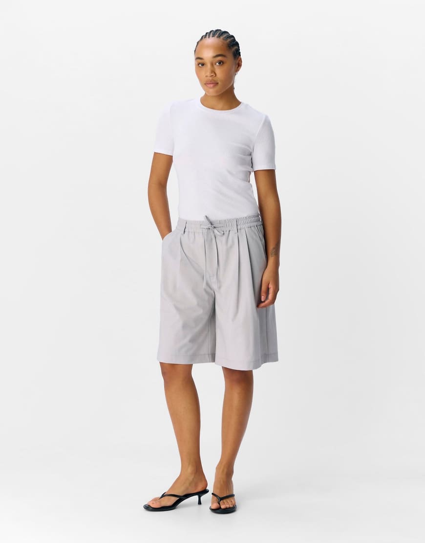 Object - Bermudashorts in meliertem Hellgrau von Object