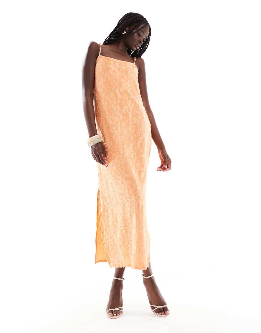 Object - Camisole-Midikleid in Orange mit Struktur Object - Camisole-Midikleid in Orange mit Struktur von Object