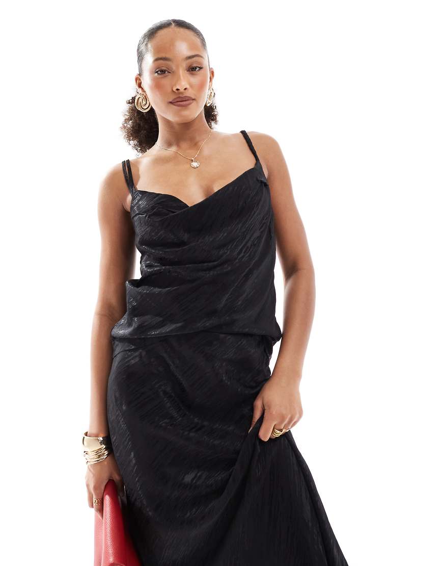 Object - Camisole in Schwarz mit Jacquardmuster, Kombiteil Object - Camisole in Schwarz mit Jacquardmuster, Kombiteil von Object