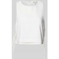 Object Cropped Leinenbluse mit seitlichen Schnürungen Modell 'CHANG' in Offwhite, Größe 42 Object Cropped Leinenbluse mit seitlichen Schnürungen Modell 'CHANG' in Offwhite, Größe 42 von Object