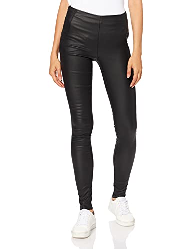 Object Damen OBJBELLE MW COATED LEGGINGS NOOS Leggings,, per pack Schwarz (Black Black), W29(Herstellergröße: 38) von Object