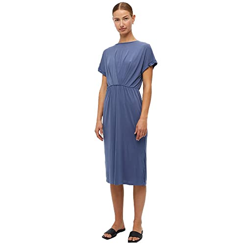 Object Damen Objannie New S/S Dress Noos Kleid, Blue Indigo, L EU von Object