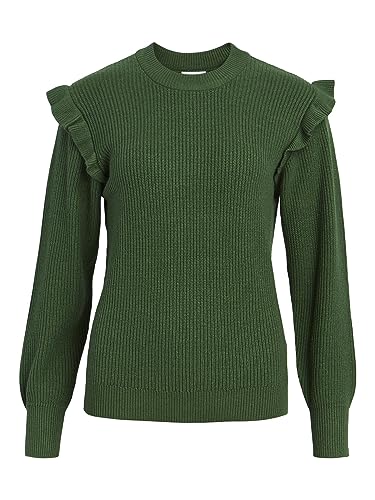 Object Damen Objmalena L/S Ruffle Noos Pullover, Artichoke Green, L EU von Object