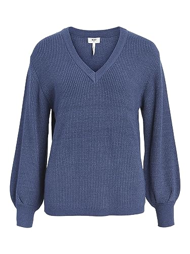 Object Damen Objmalena L/S gebreide trui Noos Pullover, Bijou Blue, M EU von Object