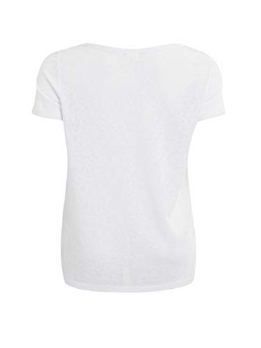 Object Damen OBJTESSI SLUB S/S V-Neck NOOS T-Shirt, per Pack Weiß (White White), 34 (Herstellergröße: XS) von Object