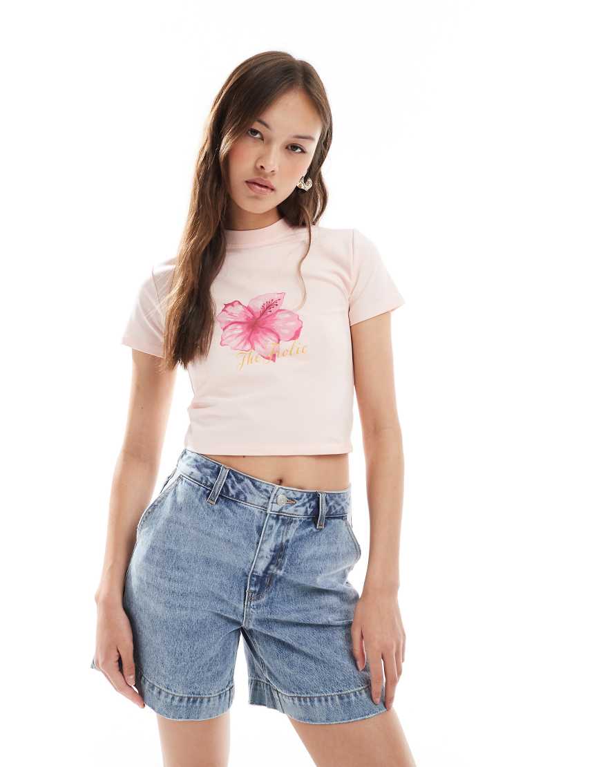 Object - Denim-Shorts in mittelblauer Vintage-Waschung Object - Denim-Shorts in mittelblauer Vintage-Waschung von Object