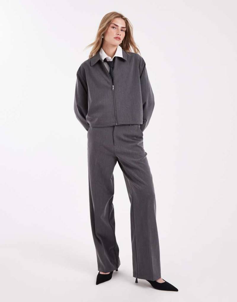 Object - Elegante Hose in meliertem Grau mit weitem Bein, Kombiteil von Object
