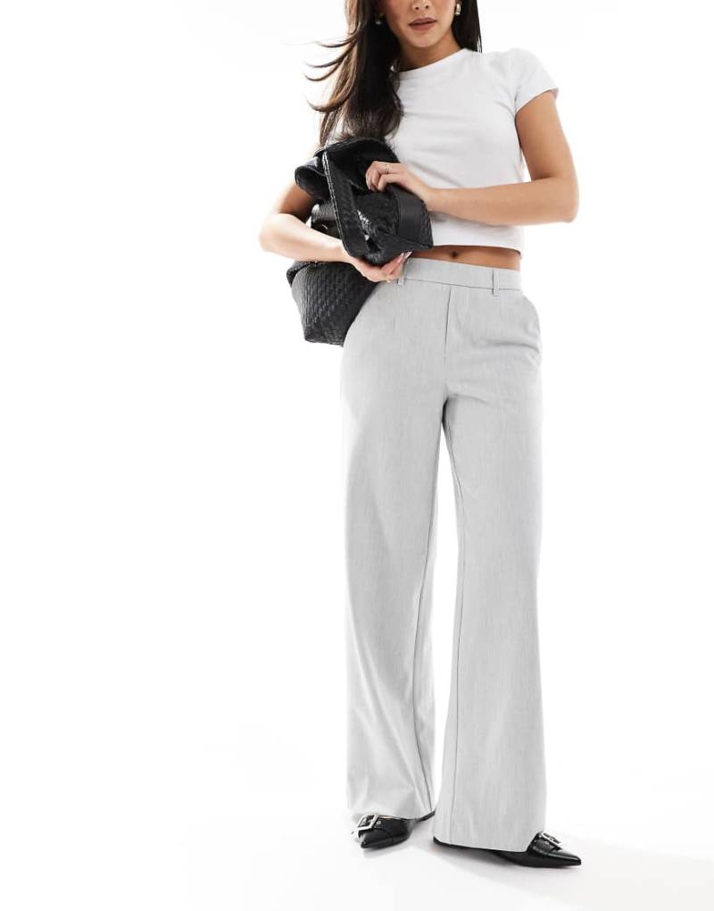 Object - Elegante Hose in meliertem Hellgrau mit weitem Bein von Object