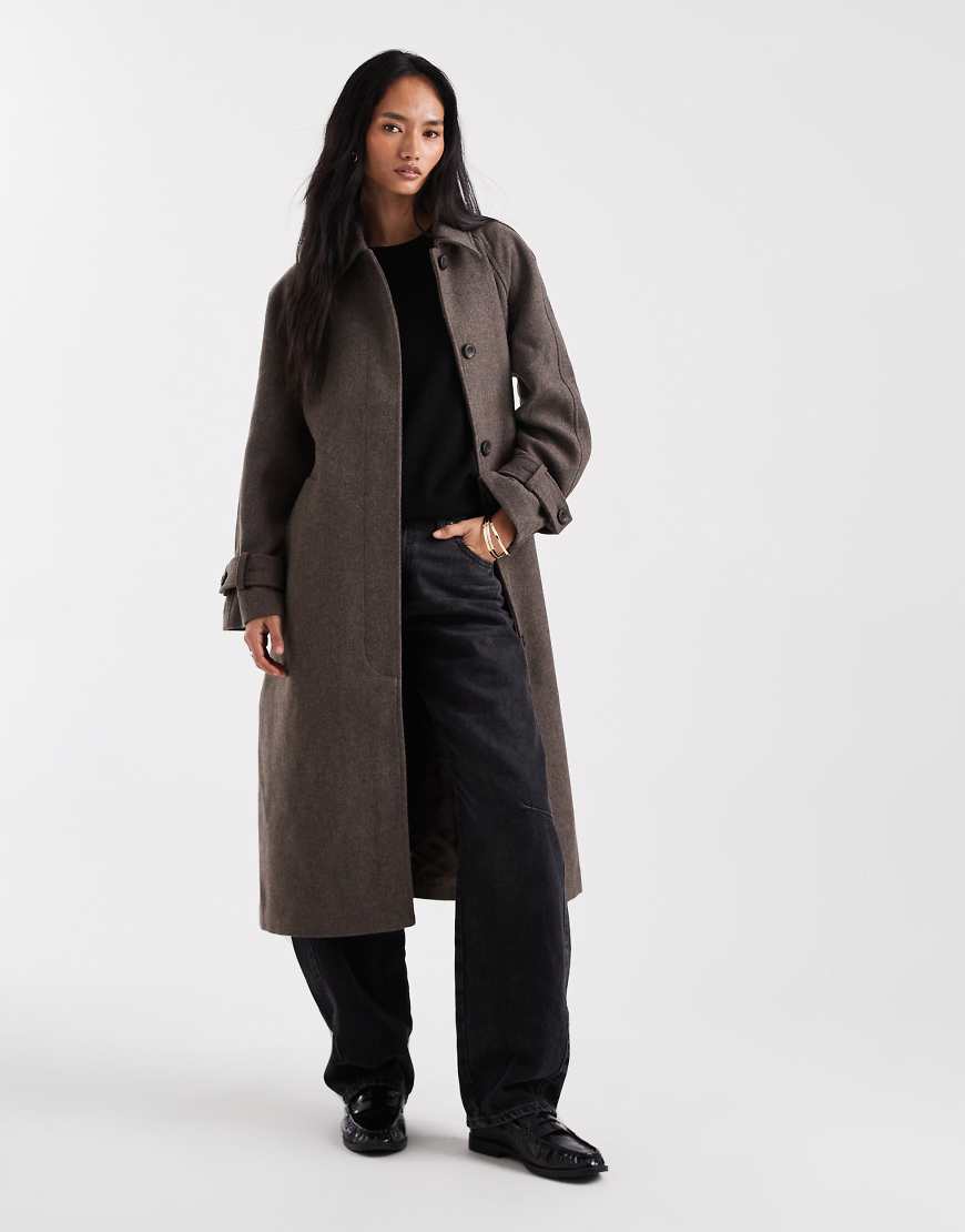 Object - Eleganter, hochwertiger Trenchcoat aus Wollmix in Taupe-Neutral von Object