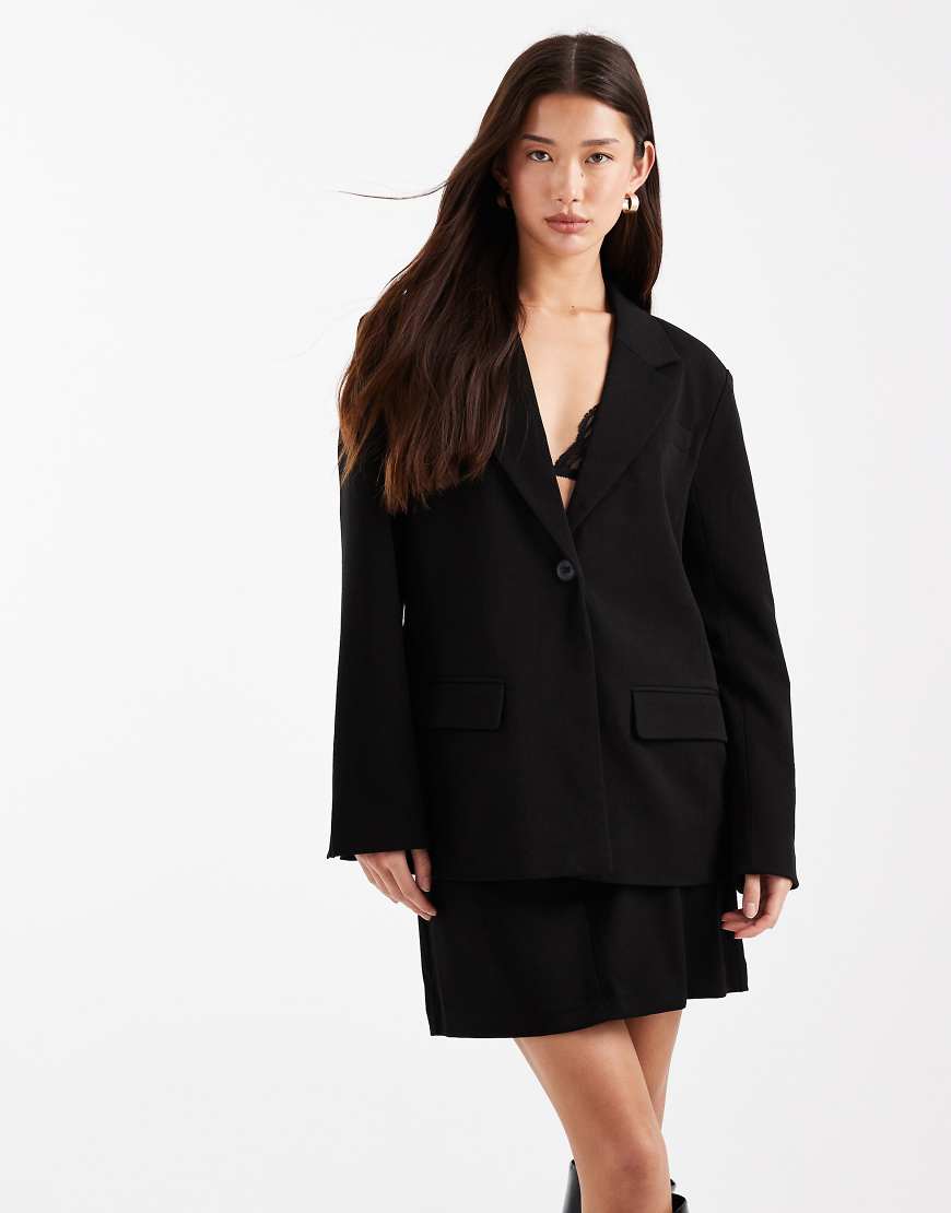 Object - Eleganter Boyfriend-Fit-Blazer in Schwarz, Kombiteil Object - Eleganter Boyfriend-Fit-Blazer in Schwarz, Kombiteil von Object