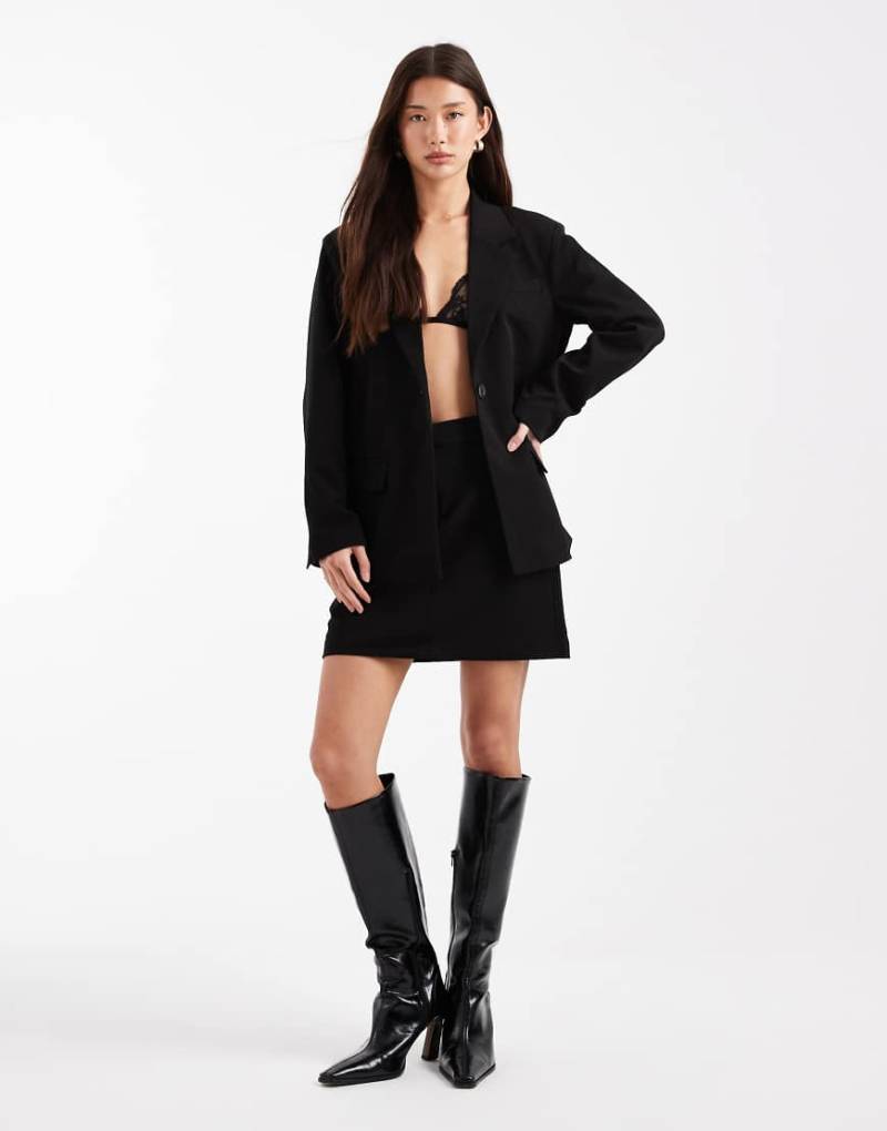 Object - Eleganter Minirock in Schwarz mit Stretchanteil, Kombiteil von Object