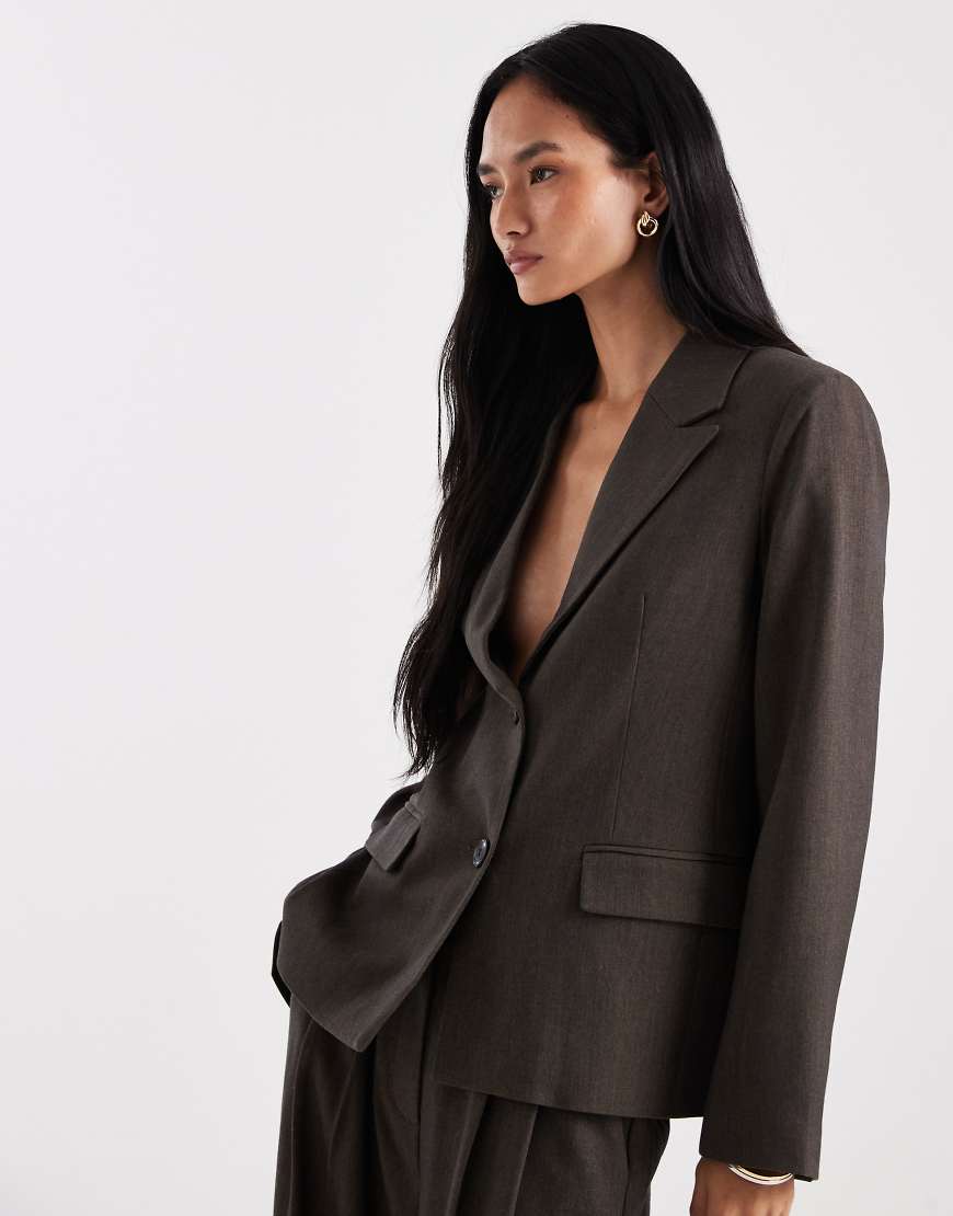 Object - Eleganter Oversize-Blazer in Braun, Kombiteil-Brown von Object