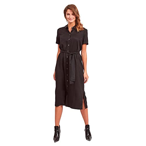 Object Damen Objtilda Isabella S/S Dress Noos Kleid, Schwarz, 38 EU von Object