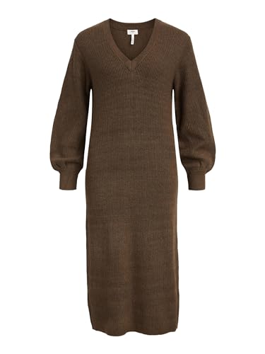 Object Damen Objmalena L/S Knit Dress Noos Kleid, Dark Earth, M EU von Object