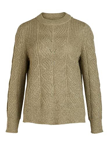 Object Women's OBJNOVA Stella L/S Knit NOOS Pullover, Sage/Detail:Melange, L 23030186 von Object