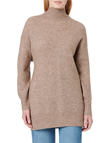 OBJECT Women's OBJELLIE L/S Knit Tunic NOOS Pullover, Fossil, M von Object