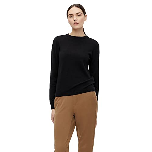 Object Damen Objthess L/S O-neck Knit Noos Pullover, Schwarz, XL EU von OBJECT COLLECTORS ITEM