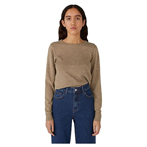 Object Damen Objthess L/S O-Neck Knit Noos Pullover, Fossil, XS EU von Object