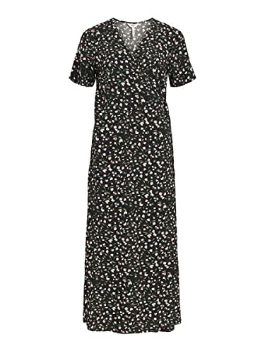 Object Damen Elise S/S Long Wrap Dress Noos Kleid, Schwarz, 36 EU von Object