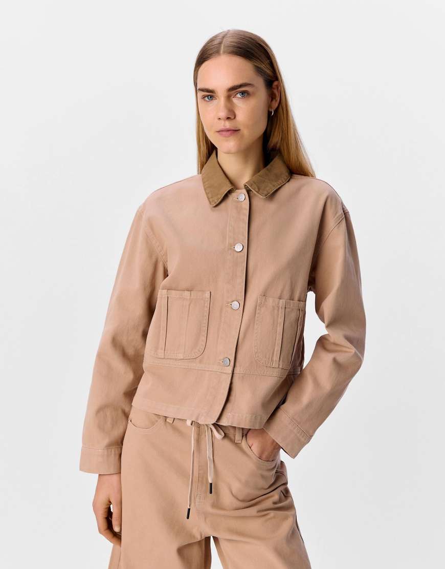 Object - Jacke in Sandmuschel-Beige-Weiß Object - Jacke in Sandmuschel-Beige-Weiß von Object
