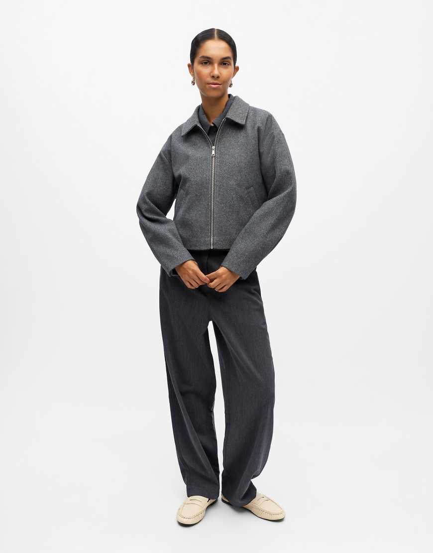 Object - Jacke in meliertem Dunkelgrau Object - Jacke in meliertem Dunkelgrau von Object