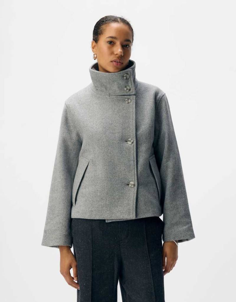Object - Jacke in meliertem Mittelgrau von Object
