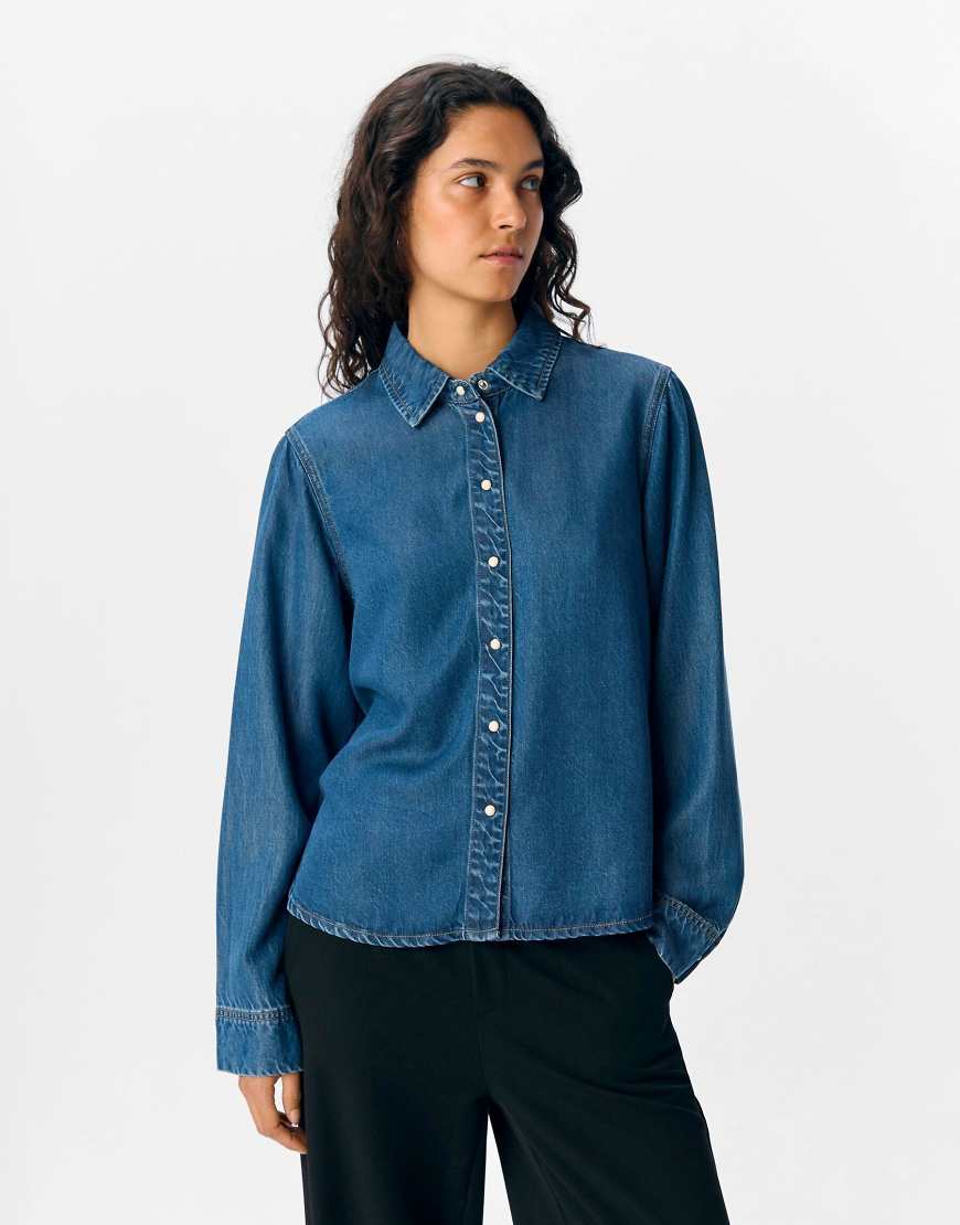 Object - Jeanshemd in Mittelblau von Object