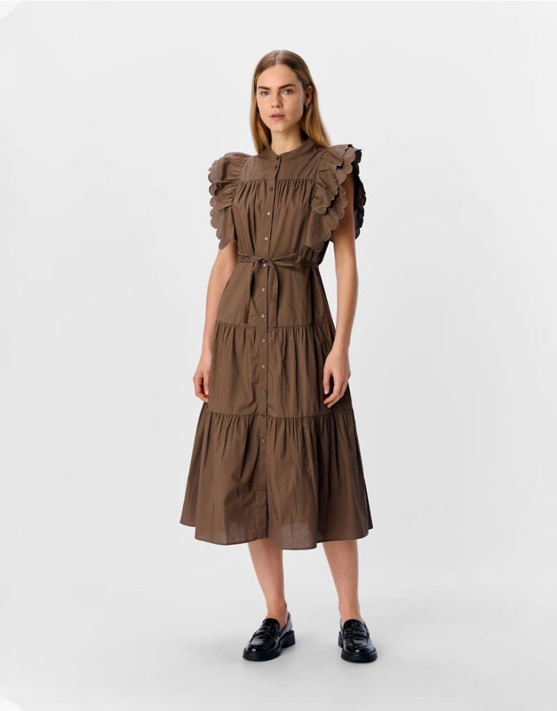 Object - Maxikleid in Morchelbraun von Object