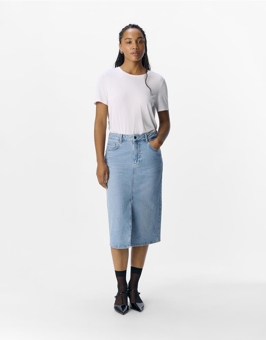 Object - Midi-Jeansrock in Mittelblau 1 Object - Midi-Jeansrock in Mittelblau 1 von Object