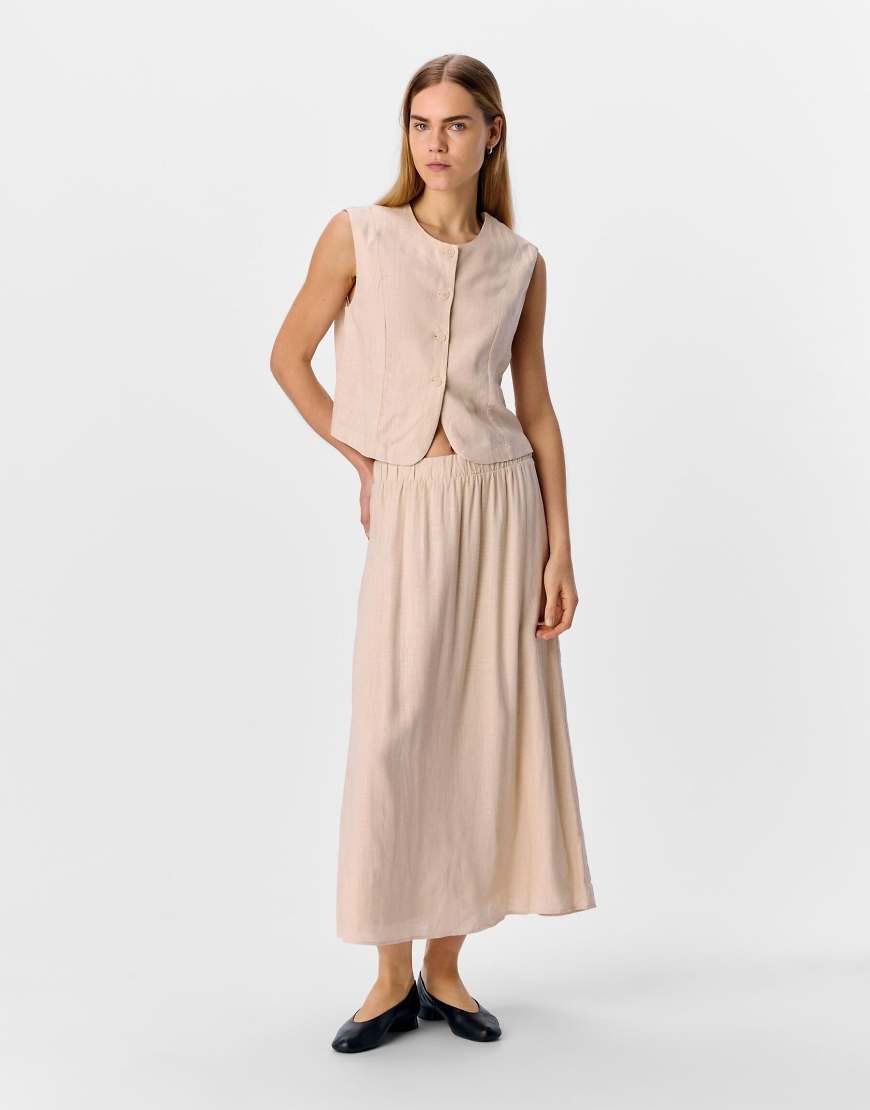 Object - Midirock in hellem Beige-Weiß Object - Midirock in hellem Beige-Weiß von Object