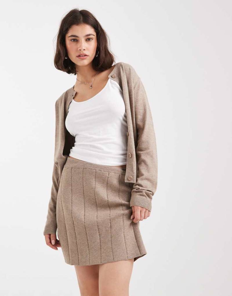 Object - Minirock aus Feinstrick in meliertem Taupe, Kombiteil-Neutral Object - Minirock aus Feinstrick in meliertem Taupe, Kombiteil-Neutral von Object